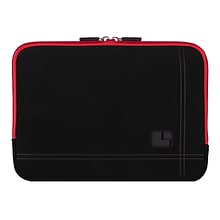 SumacLife Drumm Protective Neoprene Laptop Carrying Sleeve with Back Pocket (Black with Red Edge)
