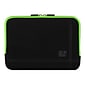 SumacLife Drumm Protective Neoprene Laptop Carrying Sleeve with Back Pocket (Black with Green Edge)