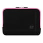 SumacLife Drumm Protective Neoprene Laptop Carrying Sleeve with Back Pocket (Black with Pink Edge)