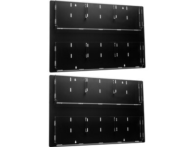 AdirOffice Acrylic Magazine Rack with Adjustable Pockets, Black, 2/Pack (640-2923-BLK-2PK)