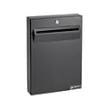 AdirOffice Wall-Mounted Weatherproof Drop Box Mailbox, Large, Black (631-14-BLK-PKG)