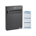 AdirOffice Wall-Mounted Weatherproof Drop Box Mailbox, Large, Black (631-14-BLK-PKG)
