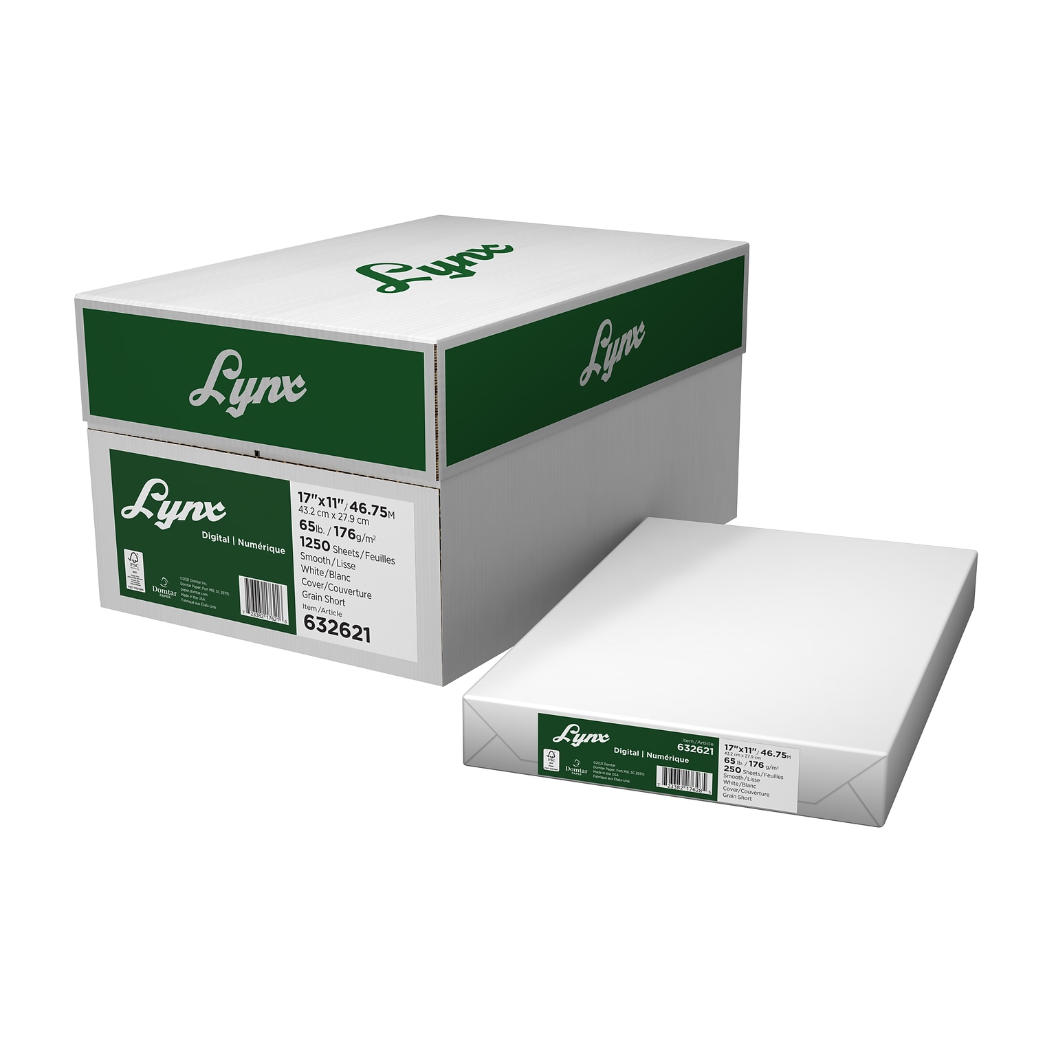 Lynx® Opaque 65 lbs. Digital Ultra Smooth Cover, 11 x 17, White, 250/Pack