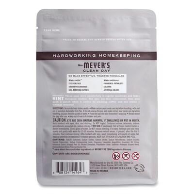 Mrs. Meyer's® Automatic Dish Detergent, Lavender, 12.7 oz Pack, 20/Pack, 6 Packs/Carton