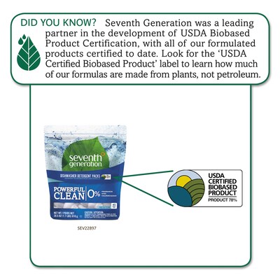 Seventh Generation® Natural Dishwasher Detergent Concentrated Packs, Free and Clear, 45 Packets/Pack