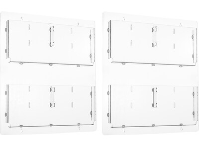 AdirOffice Wall Mounted Acrylic Magazine Rack with Adjustable Pockets, Clear, 2/Pack (640-2023-CLR-2PK)