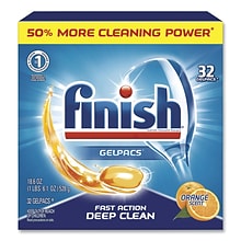 FINISH® Dish Detergent Gelpacs, Orange Scent, 32/Box