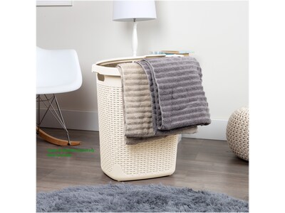 Mind Reader 50 Liter Laundry Hamper, Ivory