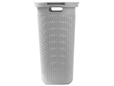 Mind Reader Plastic Laundry Hamper with Lid, White (60HAMP-WHT)