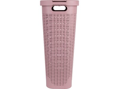 Mind Reader 10.57-Gallon Laundry Hamper with Lid, Plastic, Pink (40HAMP-PNK)