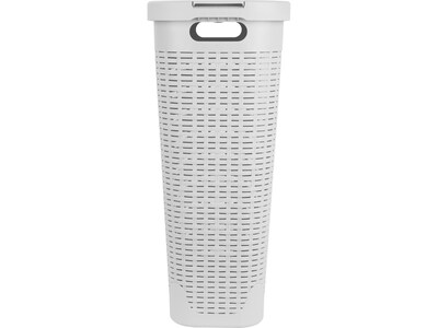 Mind Reader Plastic Laundry Hamper with Lid, White (40HAMP-WHT)
