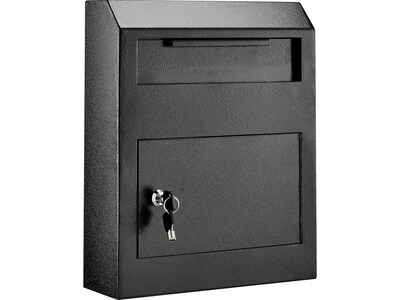 AdirOffice Heavy-Duty Secured Safe Drop Box Mailbox with Suggestion Cards, Black (631-07-BLK-PKG)