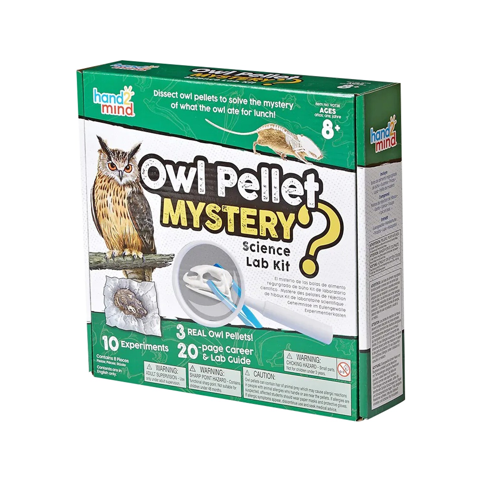 hand2mind Owl Pellet Mystery Science Lab Kit, Green/White (90738)