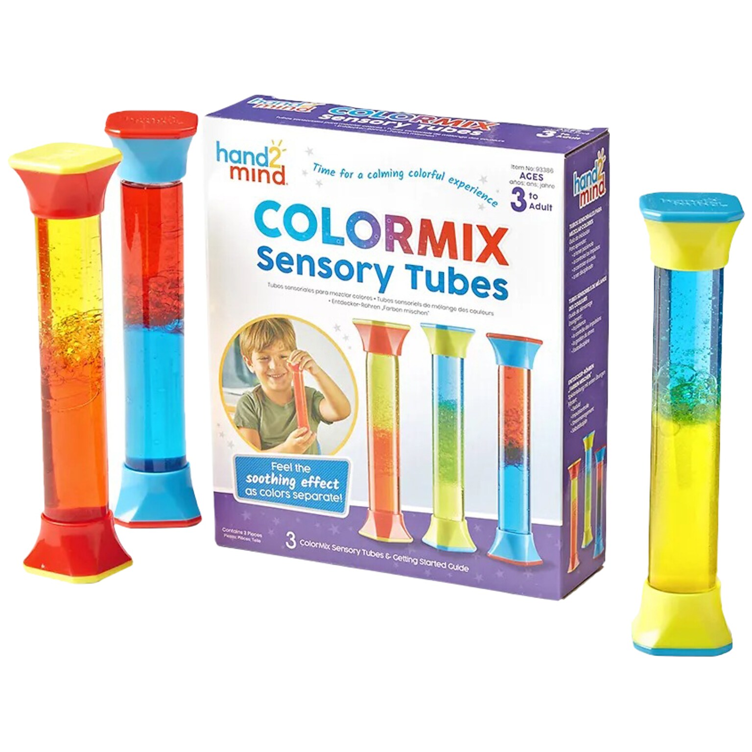 hand2mind ColorMix Sensory Tubes, 3/Pack (93386)