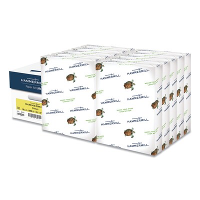 Hammermill Recycled Colored Paper, 20 lbs., 8.5" x 11", Canary, 5000 Sheets/Carton (103341)