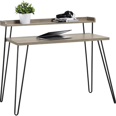 Ameriwood Home Haven Retro 45"W Desk with Riser, Distressed Gray Oak (9881096COM)