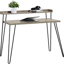 Ameriwood Home Haven Retro 45W Desk with Riser, Distressed Gray Oak (9881096COM)