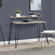 Ameriwood Home Haven Retro 45W Desk with Riser, Distressed Gray Oak (9881096COM)