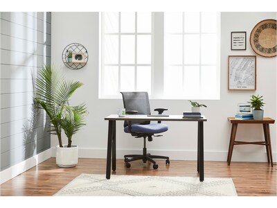HON Mod 48"W Table Desk, Slate Teak (HLPL4824LS1ALEGBLK)