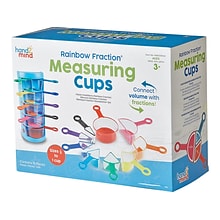 hand2mind Rainbow Fraction Measuring Cups, 9/Pack (93399)