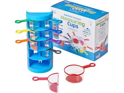 hand2mind Rainbow Fraction Measuring Cups, 9/Pack (93399)