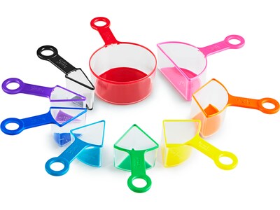 hand2mind Rainbow Fraction Measuring Cups, 9/Pack (93399)