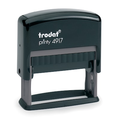 Trodat Printy 4817 Economy 12-Message and Date Stamp, Self-Inking, 0.38" x 2", Black ink