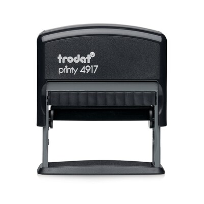 Trodat Printy 4817 Economy 12-Message and Date Stamp, Self-Inking, 0.38 x 2, Black ink