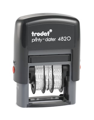 Trodat Printy 4820 Economy Date Stamp, Self-Inking, .38 x 1.63, Black ink