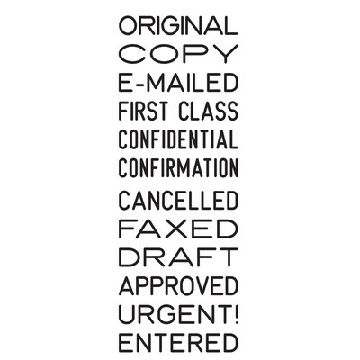 Trodat Printy 4822 12-Message Stamp, Self-Inking, 0.38 x 1.25, Red ink