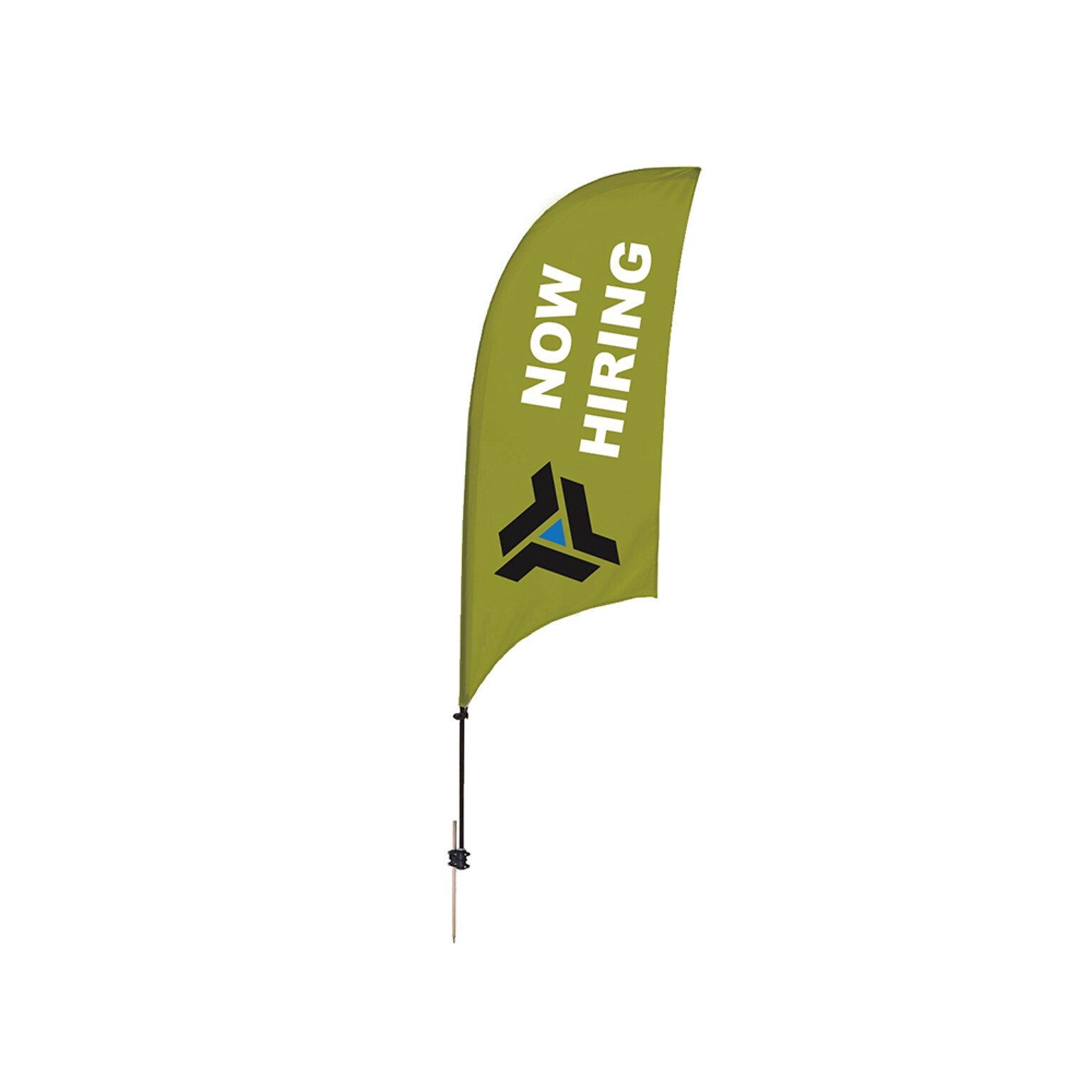 Full Color 8 Razor Sail Sign Kit,  2 Sided with Ground Spike