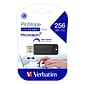 Verbatim PinStripe 256GB USB 3.2 Type A Flash Drive, Black (49320)