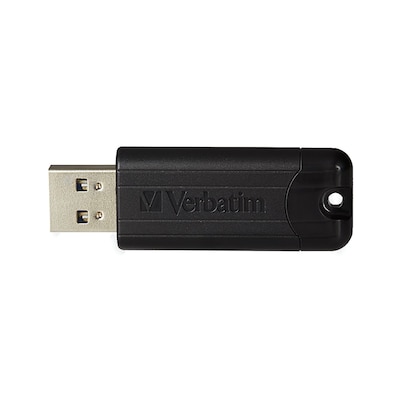 Verbatim PinStripe 256GB USB 3.2 Type-A Flash Drive, Black (49320)