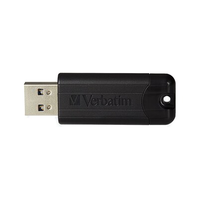 Verbatim PinStripe 256GB USB 3.2 Type-A Flash Drive, Black (49320)