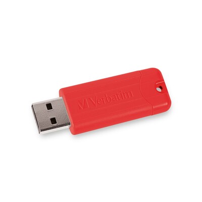 Verbatim PinStripe 32GB USB 3.2 Type A Flash Drive, Blue, Red, 2/Pack (70056)