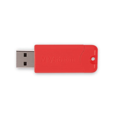 Verbatim PinStripe 128GB USB 3.2 Type-A Flash Drive, Red/Green/Blue, 3/Pack (70390)