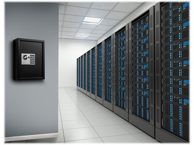 AdirOffice 40-Key Digital Lock Cabinet with Key Tags, Black (680-40-BLK-689-PKG)