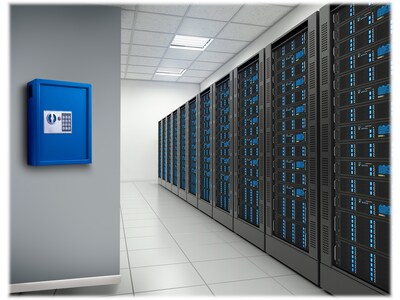 AdirOffice 40-Key Digital Lock Cabinet with Key Tags, Blue (680-40-BLU-689-PKG)