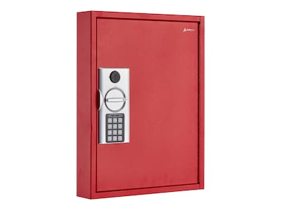 AdirOffice 60-Key Digital Lock Key Cabinet with Key Tags, Red (680-60-RED-689-PKG)