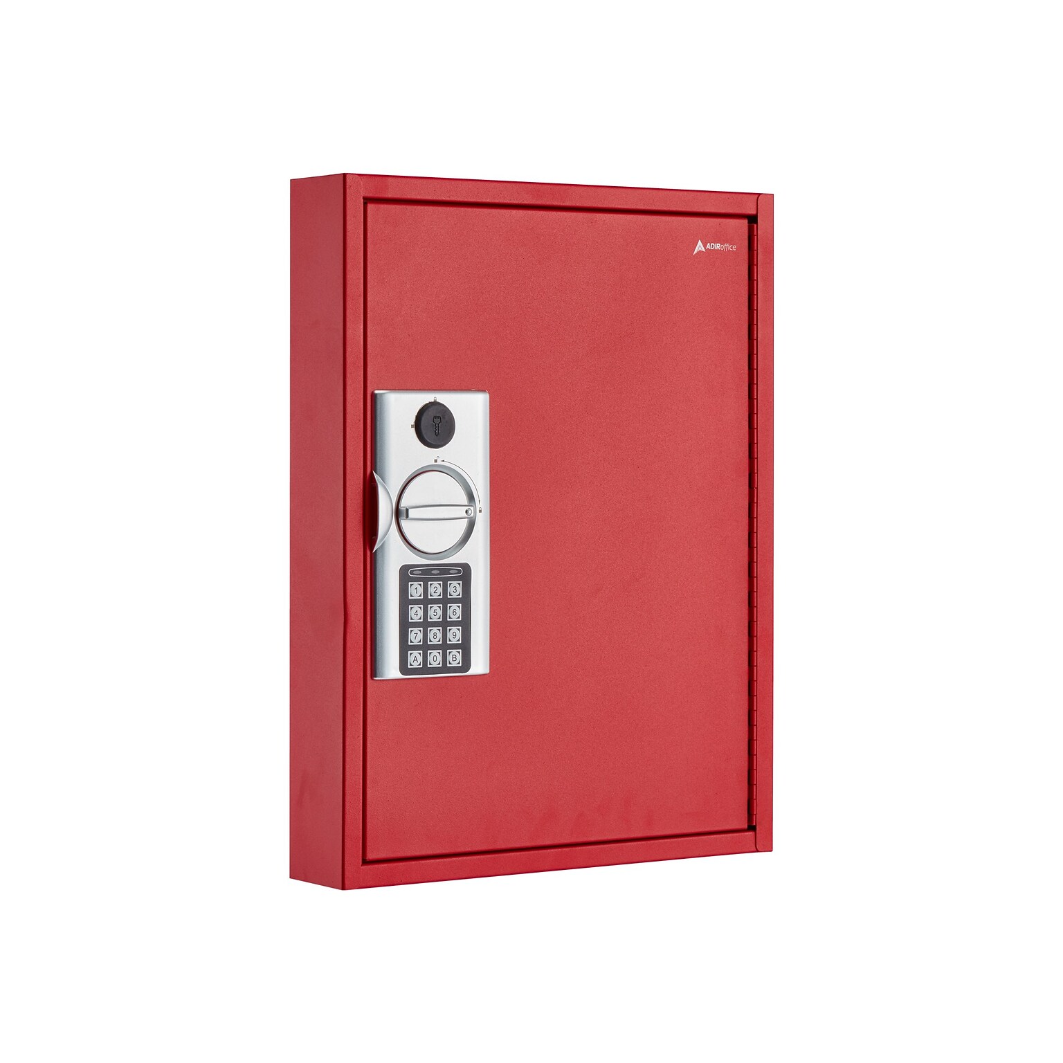 AdirOffice 60-Key Digital Lock Key Cabinet with Key Tags, Red (680-60-RED-689-PKG)
