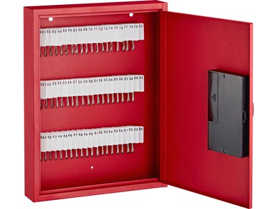 AdirOffice 60-Key Digital Lock Key Cabinet with Key Tags, Red (680-60-RED-689-PKG)