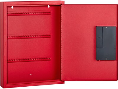 AdirOffice 60-Key Digital Lock Key Cabinet with Key Tags, Red (680-60-RED-689-PKG)