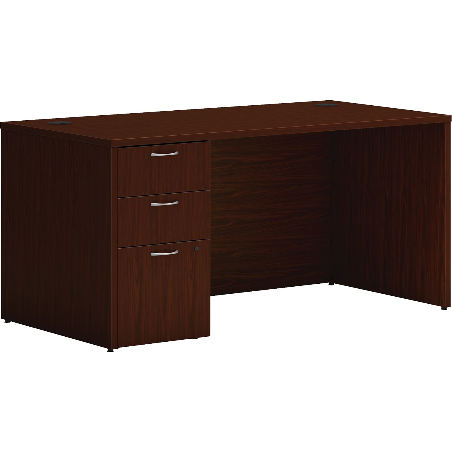 HON Mod 60W x 30D Single-Pedestal Desk, Traditional Mahogany (HLPLDS60PSTM1)