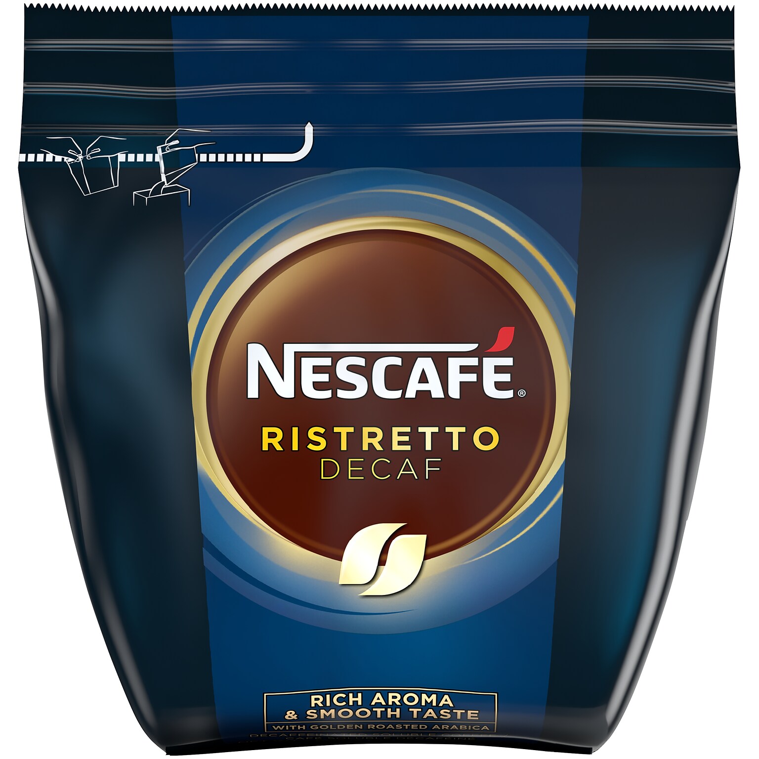 Nescafe Ristretto Decaf, Decaffeinated Soluble Coffee, .5 Lb (4 Bags)