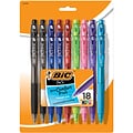 BIC BU3 Retractable Ballpoint Pen, Medium Point, Assorted Ink, 18/Pack (WX7ST272-AST)