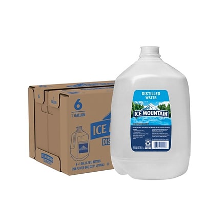 Ice Mountain Brand Distilled Water, 1-Gallon Plastic Jug, 6/Carton (11475178)