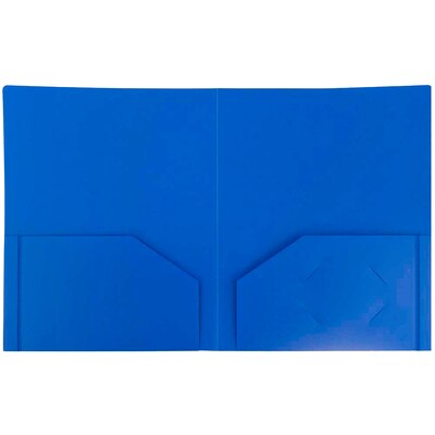 JAM Paper Heavy Duty 2-Pocket Folders, Blue, 6/Pack (383HBU)