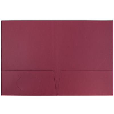 JAM Paper 2-Pocket Presentation Folders, Burgundy Linen, 100/Box (35113)
