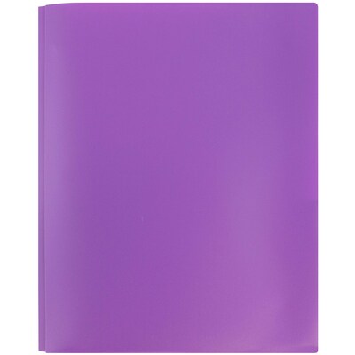 JAM Paper POP 2-Pocket Plastic Folders with Fastener, Purple, 6/Pack (382ECpu)