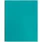 JAM Paper POP 2-Pocket Plastic Folders with Fastener, Teal Blue, 6/Pack (382ECteu)